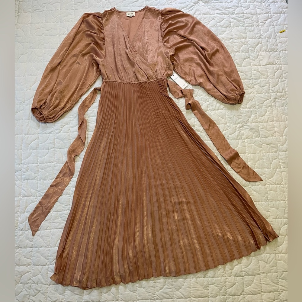 Aura Long Sleeve Copper/Brown Dress by Red Dress